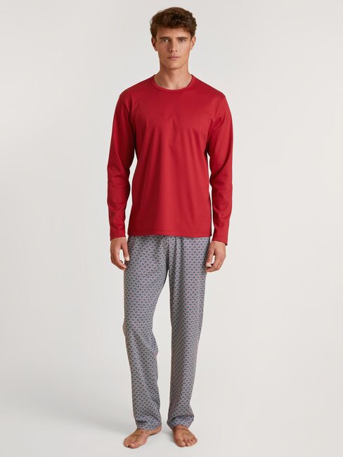 Pyjama long homme 100% coton CALIDA "Relax Streamline" 46382 - Amaranth 814 (M)