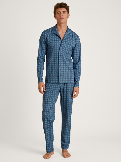 Pyjama long homme boutonné 100% coton CALIDA "Relax Streamline 2" 46782 - Insignia Blue 407 (M)