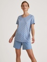 Pyjama short dame 100% coton CALIDA "Shell Nights" 43253 - Hydrangea Blue 399