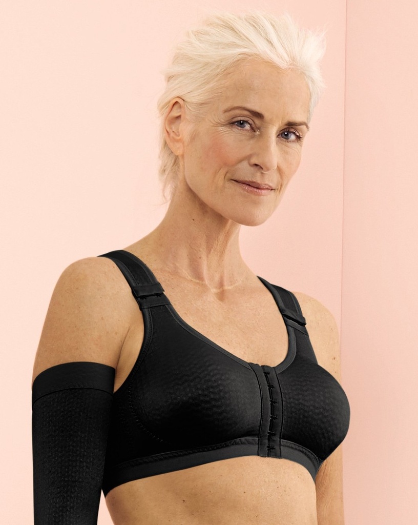 Soutien-gorge bandage de compression LymphOFit ouverture devant ANITA CARE "London" 1100 - Noir 001 (A, 90)