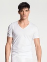 T-shirt homme courte col V manche 95% Coton CALIDA "Cotton Code" 14590 - Blanc 001