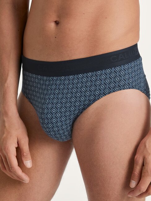 Slip homme fantaisie 90% coton CALIDA "Grafic Cotton" 22786 - Dark Sapphire 479 (M)