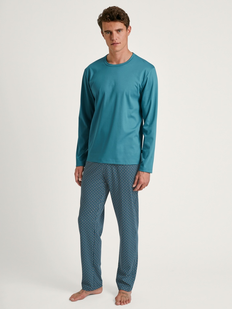 Pyjama long homme 100% coton CALIDA "Relax Streamline" 46187 - Storm Blue 528