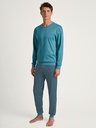 Pyjama long homme avec bord élastique 100% coton CALIDA "Relax Streamline" 46387 - Storm Blue 528