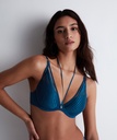 Soutien-gorge triangle push-up avec armatures et collier amovible AUBADE "Sumptuous Waves" 3CN81 - Imperial Blue IMBL