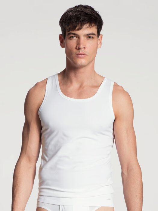 Singlet homme coton CALIDA "Cotton Code" 12090 - Blanc 001 
