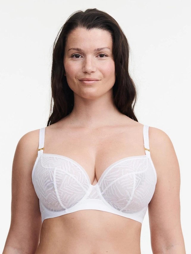 Soutien-gorge avec armatures en 3 parties emboitant CHANTELLE "Graphic Allure" C21T10 - Blanc 010 