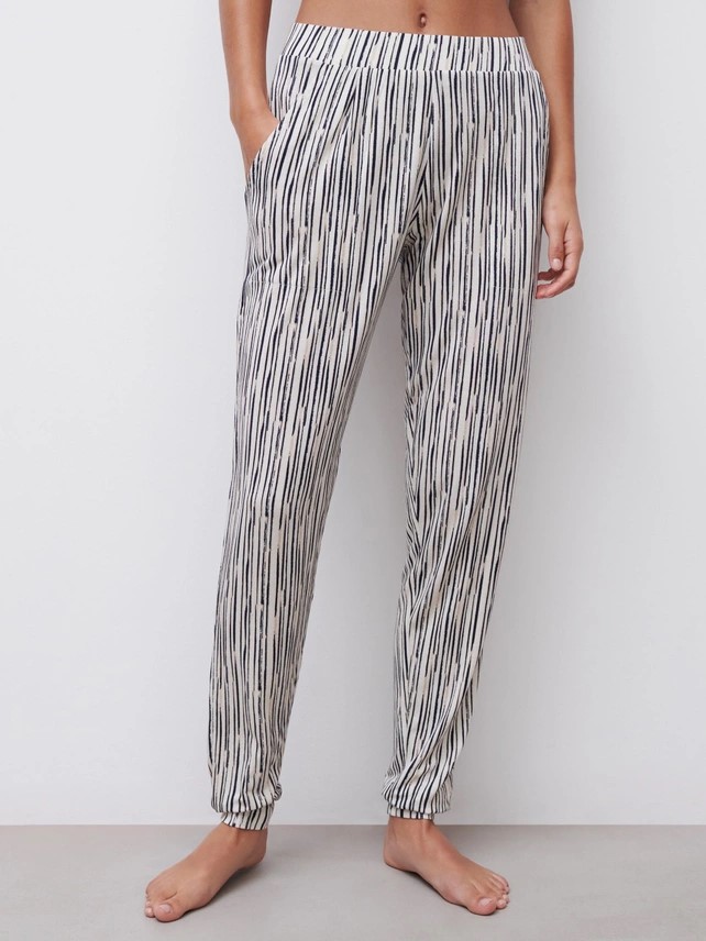 Pantalon de Pyjama / Homewear FEMILET "Yara" FN7660 - Imprimé Rayures Claires 02H