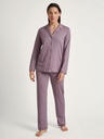 Pyjama dame long boutonné 100% coton CALIDA "Night Lovers" 43629 - Elderberry 342
