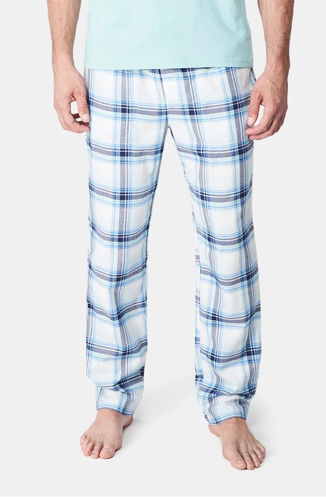 Pantalon de pyjama/d'intérieur 100% coton ARTHUR "Carreaux Yale" GPA - Ecru Bleu YALEH24