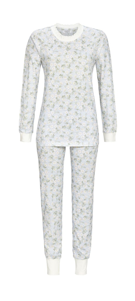Pyjama long dame 100% coton RINGELLA "Fleurs d'hiver" 4561210 - Bleu 220