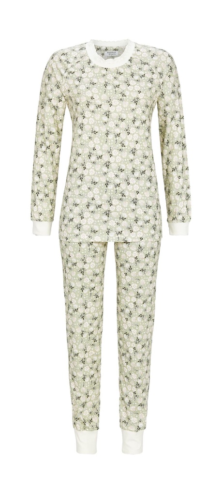 Pyjama long dame 100% coton RINGELLA "Fleurs d'hiver" 4561210 - Vert 565 (38)