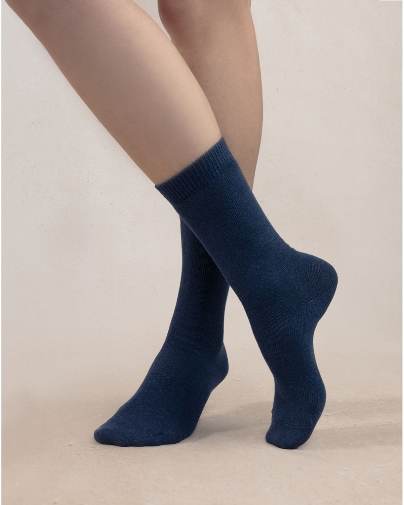 Chaussettes dame BLEU FORET "Laine & Cachemire" 6095 - Amiral LZ4