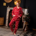 Pyjama adulte en flanelle JUSQU'AU LEVER DU JOUR "Joyeux Noël" 24HPP - Rouge