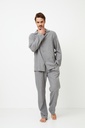 Pyjama long homme boutonné 100% coton ARUELLE "Carl" W24-AR-CARL-PL - Gris