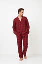 Pyjama long homme boutonné 100% coton ARUELLE "Hendrix" W24-AR-HEND-PL - Rouge