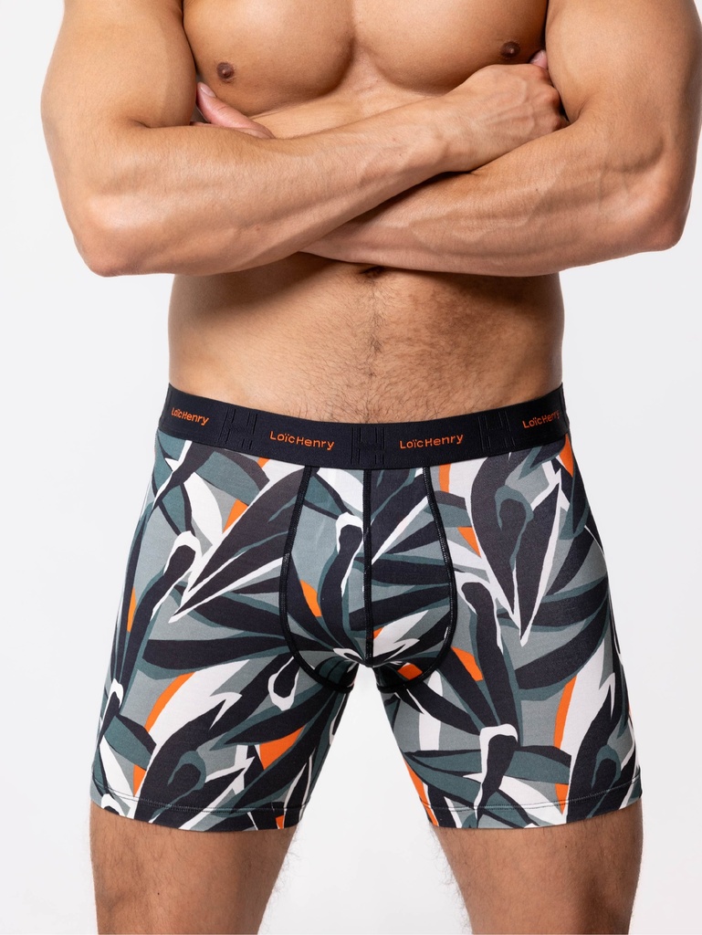 Boxer homme modal avec maintien intérieur LOIC HENRY "Graphic" KBC301E - Pétale Verte