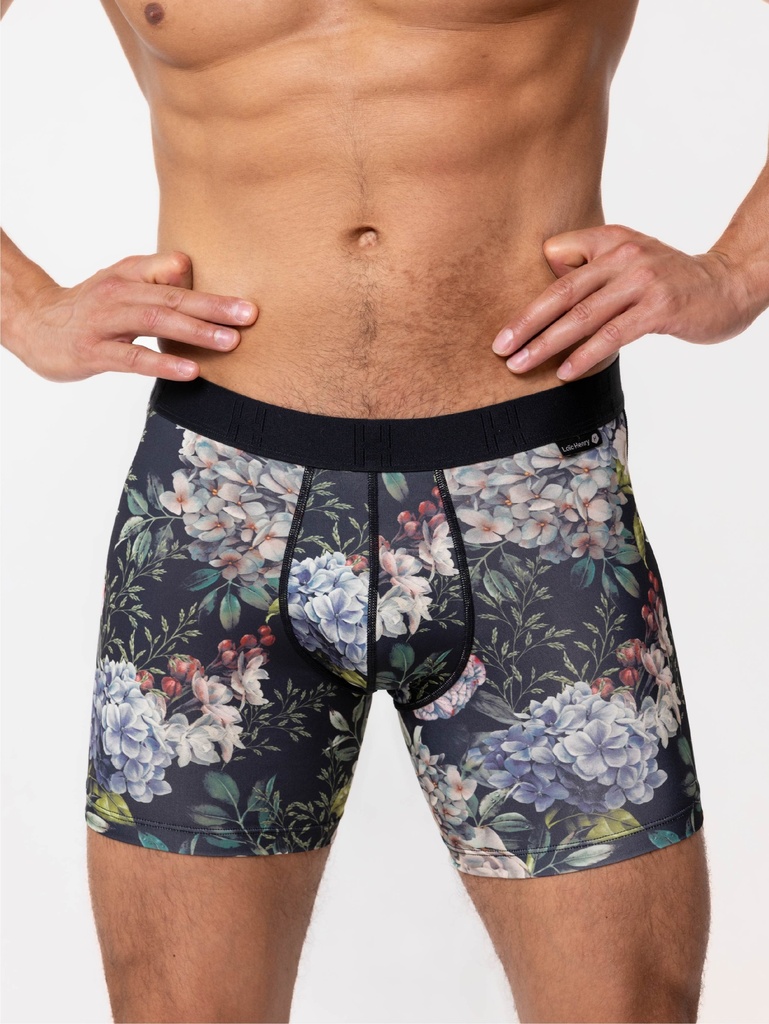 Boxer homme fantaisie microfibre avec maintien intérieur LOIC HENRY "Identity" KBI092X - Nature Fleurs