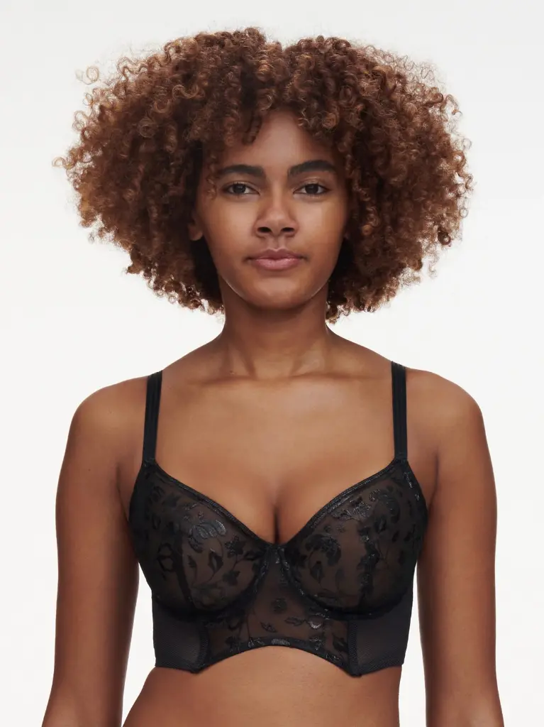 Soutien-gorge armaturé bustier avec bretelles CHANTELLE PULP "Philter" C22CK5 - Noir Vinyle 0KC