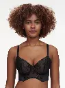 Soutien-gorge armaturé bustier avec bretelles CHANTELLE PULP "Philter" C22CK5 - Noir Vinyle 0KC