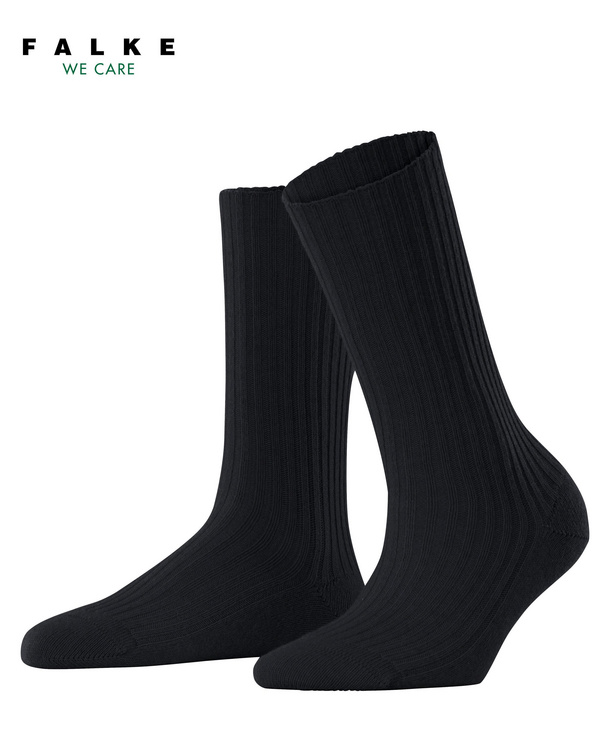 Chaussettes laine&cachemire dame FALKE "Cosy Wool Boot" 47080 - Bleu Marine 6375