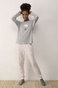 Pyjama longues manches PROMISE "Hello Mouton" N18552 - Gris Ivoire 163