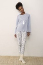 Pyjama longues manches PROMISE "Lapins et Etoiles" N18592 - Bleu Pastel 9BK