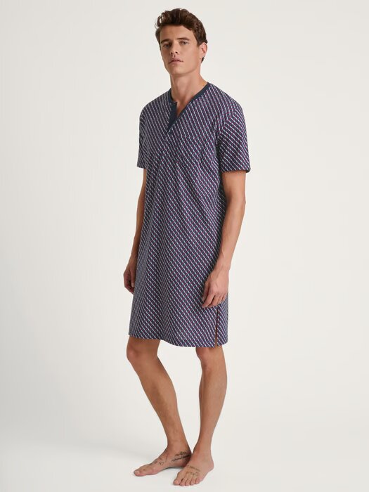 Chemise de nuit homme 100% coton CALIDA "Relax Imprint" 30180 - Mars Red 116 (S)
