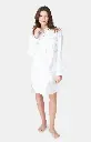 Chemise de nuit femme patte de boutonnage ARTHUR "Hiver" CGF - Blanc HIVEH24