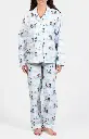 Pyjama long femme boutonné 100%coton pilou ARTHUR PPF - Blanc NOELH24