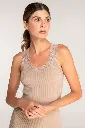 Chemisette sans manche laine & soie OSCALITO 3410 - Beige 385