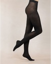 Collant Laine Fine Intérieur Coton BLEU FORET "Merino Wool Cotton Inside" FBM3214 - Noir AR5