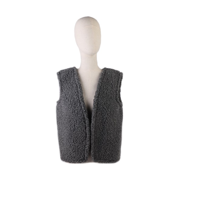 Gilet adulte 100% Laine DIRECT TANNERIE "Plume" - Gris (S)