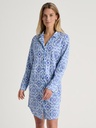 Chemise de nuit dame boutonnée 100% coton CALIDA "Orient Dreams" 36153 - Dazzling Blue 455