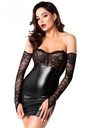 Robe courte sexy avec dentelle NOIR HANDMADE " Harmonia F340"
