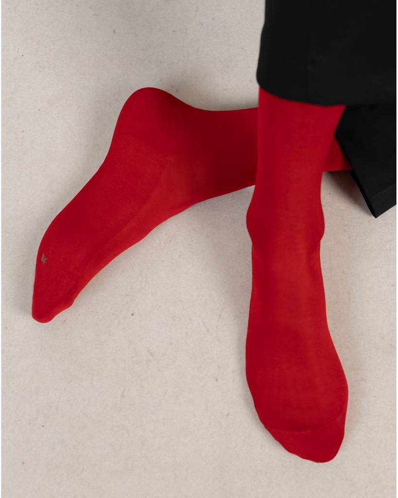 Chaussettes Homme Fines BLEU FORET "Fil d'Ecosse 100%" HFM2719 - Rouge CU4 (40/42)