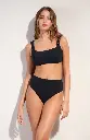 Bas de Bikini taille haute rabatable PAIN DE SUCRE "Tobago 61" - Noir 