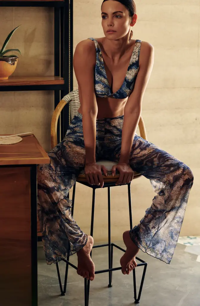 Pantalon Large en tulle PAIN DE SUCRE "Paz 67" - Imp Wave