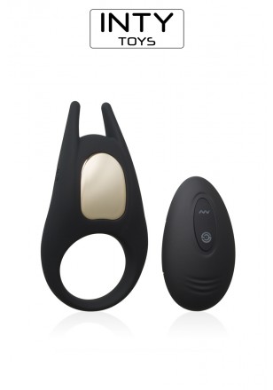 Anneau pénien pour couple vibrant avec stimulation clitoridienne INTY TOYS "Crave" IT289238 - Noir 