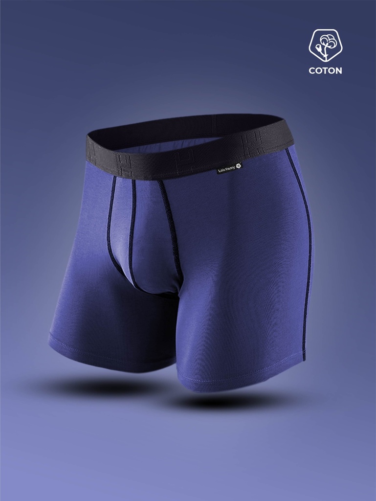 Boxer homme coton avec maintien intérieur LOIC HENRY "Every-D" KBD001V - Navy uni