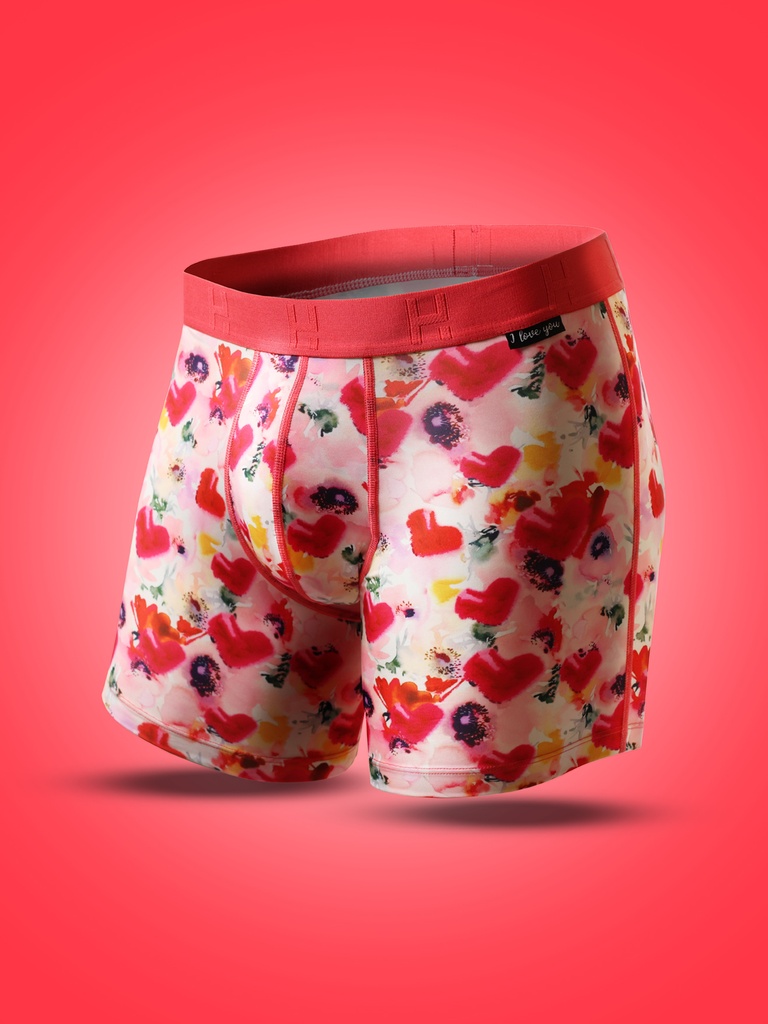 Boxer homme microfibre avec maintien intérieur LOIC HENRY "Identity" KBI098X - Coeur