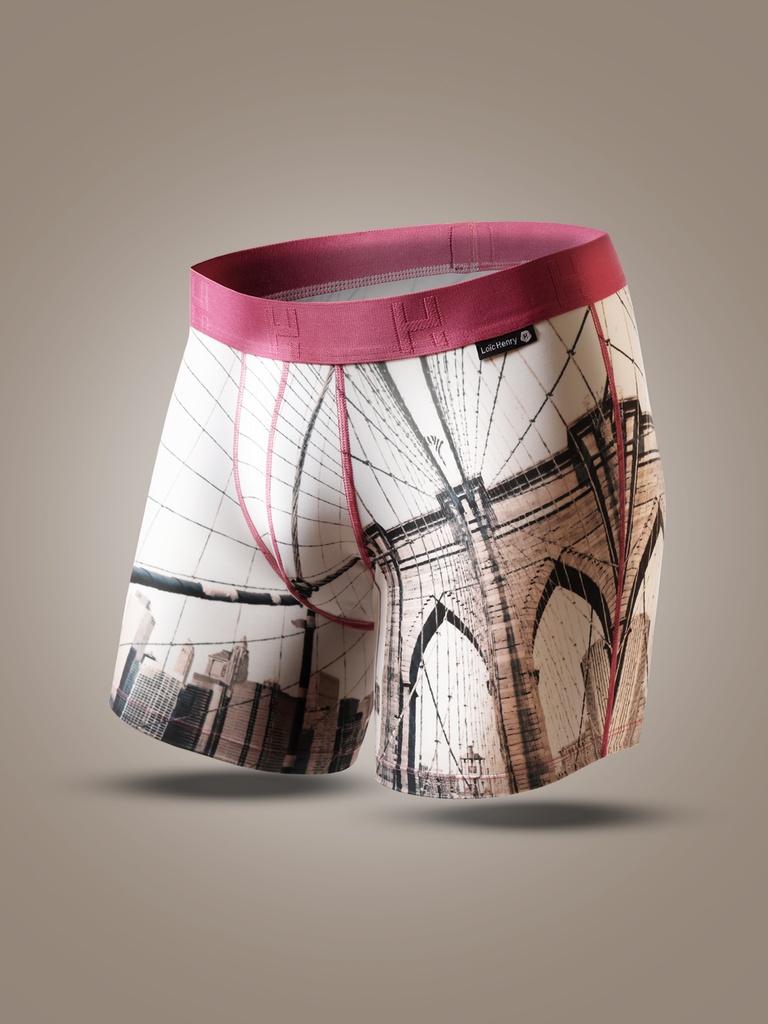 Boxer homme microfibre avec maintien intérieur LOIC HENRY "Identity" KBI100X - Brooklyn