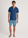 Pyjama short homme 100% coton CALIDA "Relax Imprint" 47287 - Pottery Blue 435