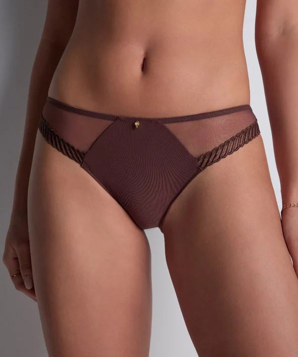 Slip Brésilien AUBADE "Sheer Emotion" 4M22 - Sepia SEPA
