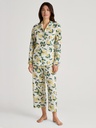 Pyjama long boutonné dame 100% coton bio CALIDA "Fruity Dreams" 46954 - Pineappla 013