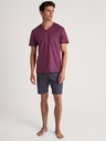 Pyjama short homme 100% coton CALIDA "Relax Streamline" 46182 - Mulberry 268
