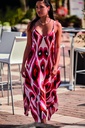 Robe de plage fines bretelles DAVID "Gemma Strapy" DB25-063 - Rose MLT