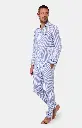 Pyjama long homme boutonné 100% coton bio ARTHUR PPP - Rayure Bleue RAYEPMT