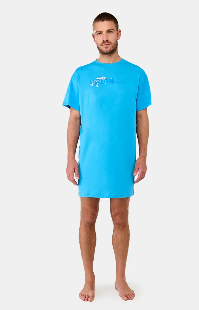 Chemise de nuit homme TU maxi T-shirt ARTHUR "2CV Branché" MTU - Bleu 2CVCE25