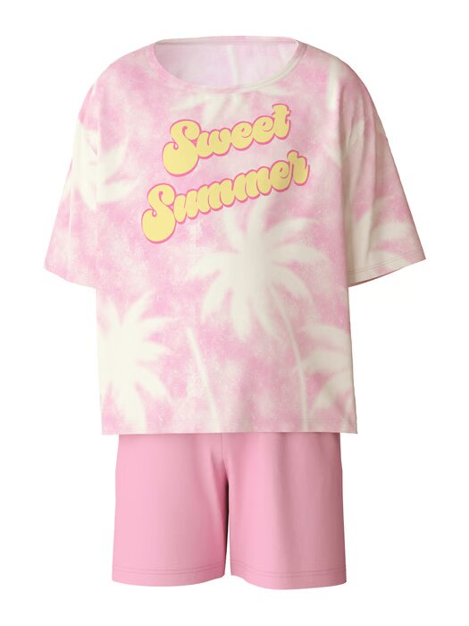 Pyjama short fille 100% Coton CALIDA "Kids Palms" 57271 - Sweet Lilac 285 (140)
